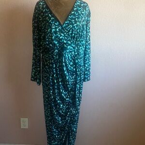 TORRID Teal and Black Floral Dress